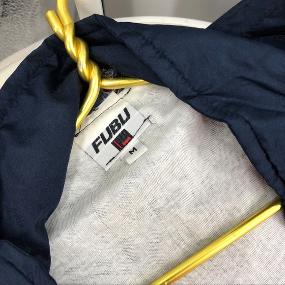 🧥 FUBU Vintage Windbreaker | Navy with Yellow & Green Accents | Size M - Picture 4 of 8